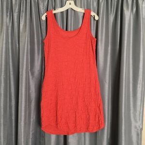 Textured Tank Dress in Coral
